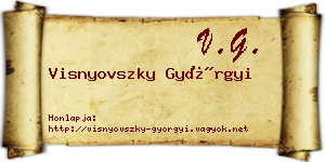 Visnyovszky Györgyi névjegykártya